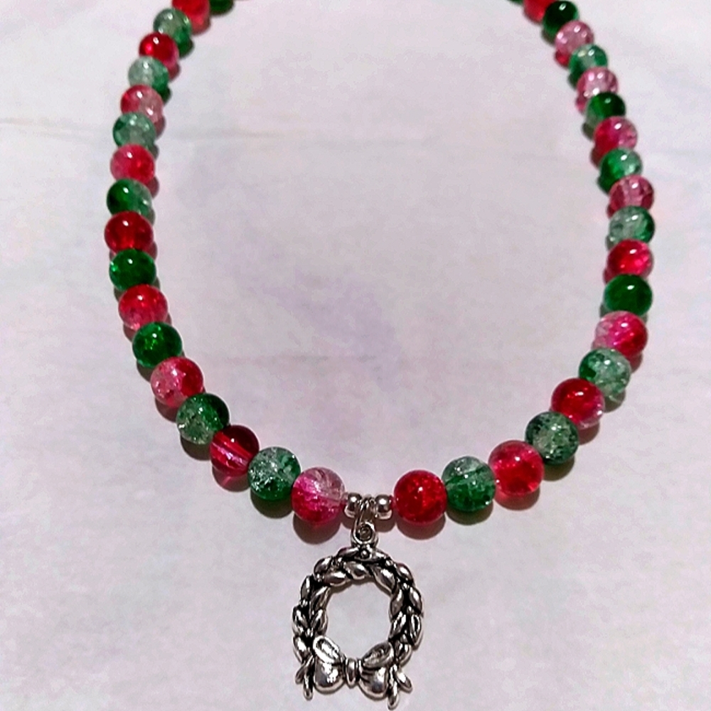Handmade Cracked Glass Beaded Necklace